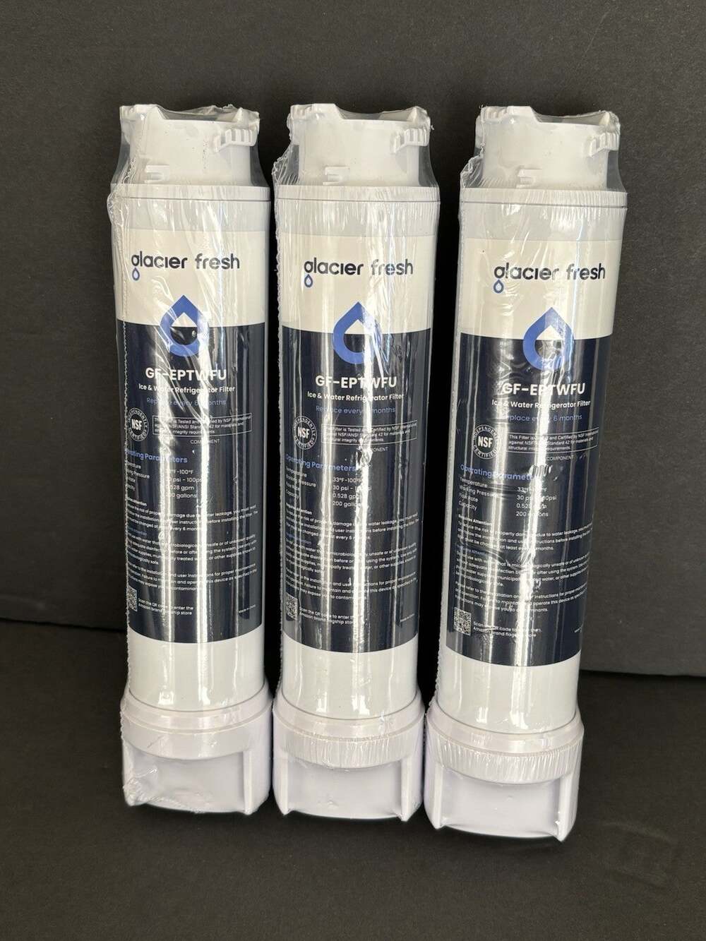 3 Pack! Glacier Fresh GF-EPTWFU EPTWFU01 Refrigerator Water Filters